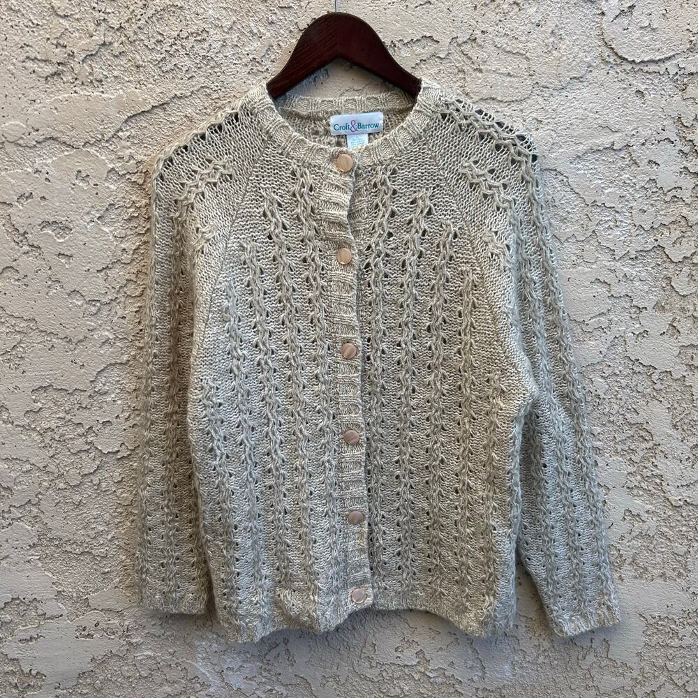 Vintage Croft & Barrow Silk Mohair Blend Cardigan Size Large